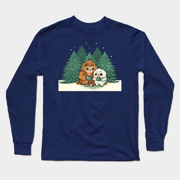 Sasquatch getting cozy Long Sleeve T-Shirt by AmyNewBlue